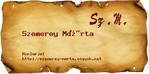 Szemerey Márta névjegykártya